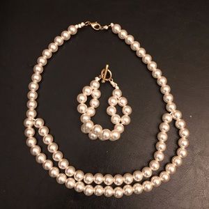 Gymboree Pearls White Girls Necklace Bracelet